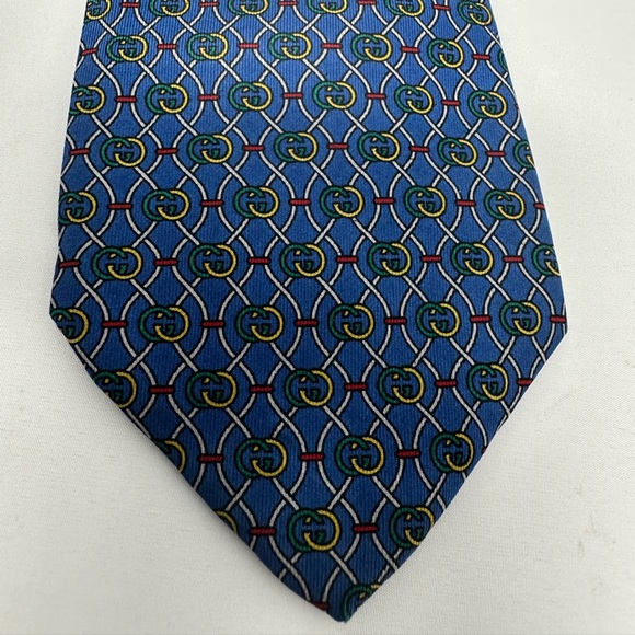 Gucci vintage tie blue - Picture 2 of 8